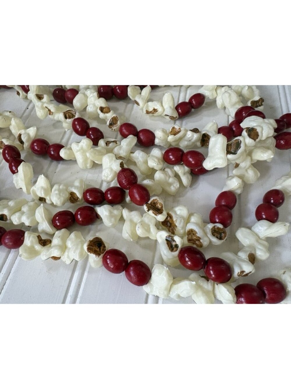 Vintage Popcorn & Cranberry Blow Mold Garland Christmas Tree Plastic